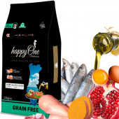 Средиземноморска храна HappyOne MEDITERRANEUM Light & Senior за кучета над 5 години от всички породи с пилешко месо, сардини, зехтин, яйца и нар